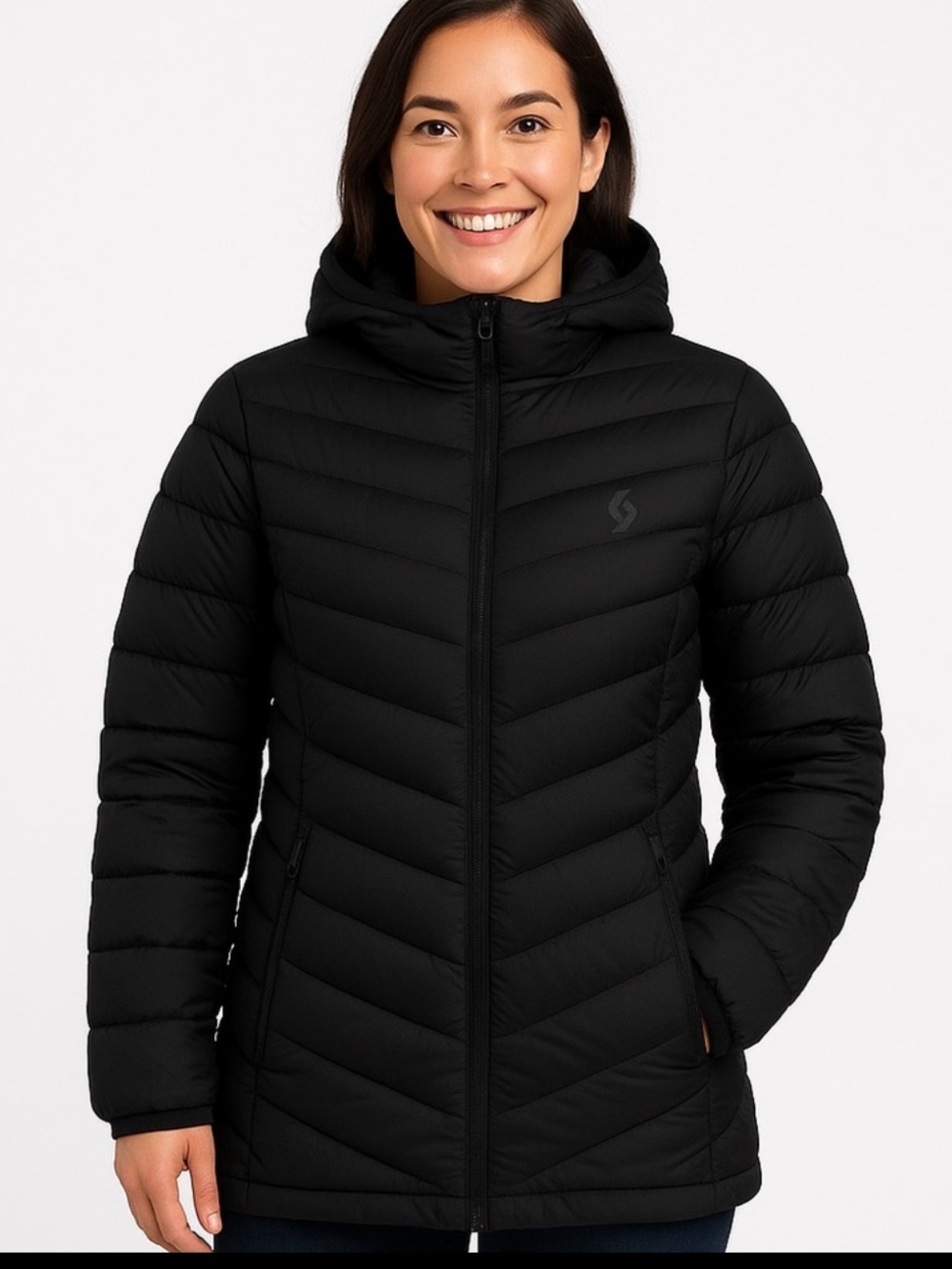 Scott Sports Insuloft Warm Trench Hooded Puffer Coat Black Women’s Large NWT